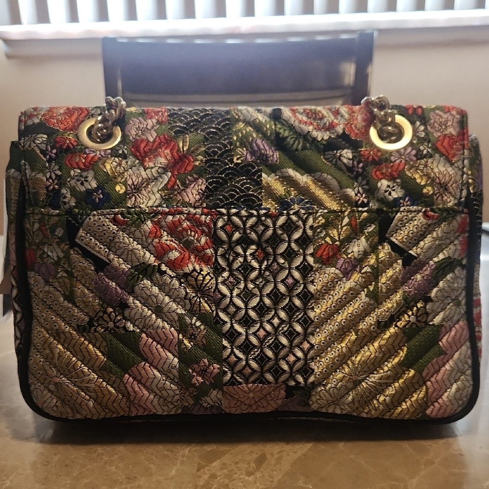 Steve Madden Green and Blue Quilted Shoulder Bag - Picture 3 of 4